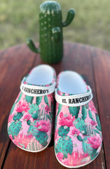 Pink Cactus Ladies Leisure Clogs