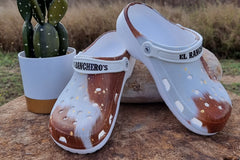 Gold Splattered Cowhide Ladies Leisure Clogs