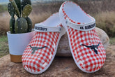 Red Gingham Longhorn Ladies Leisure Clogs
